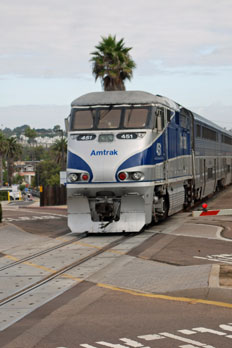 Coaster train at Del Mar, San Diego County, California