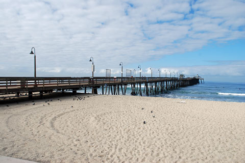 Imperial Beach pier, known as Surfhenge, San Diego County, California