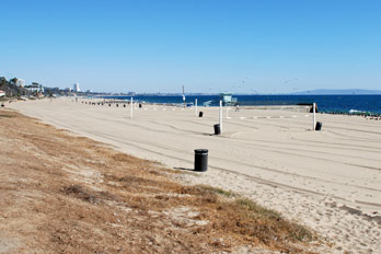 Volleyball courts on Will Rogers State Beach, Los Angeles County, CA